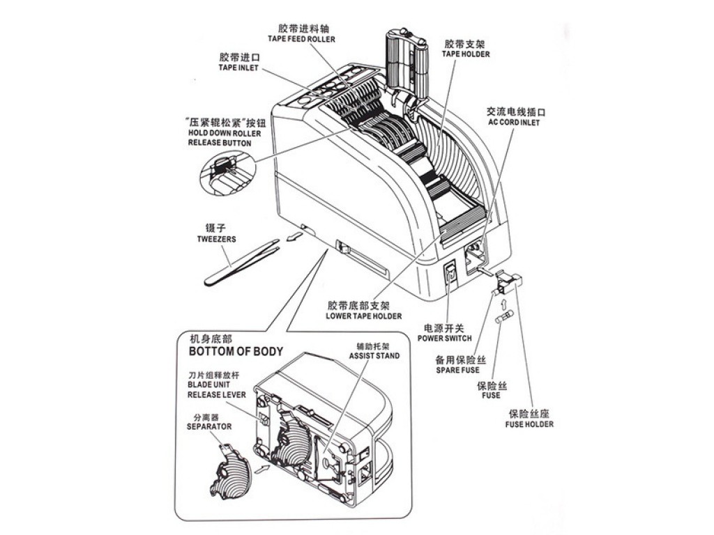 อะไหล่เครื่องตัดเทป ZCUT-9GR No.5001